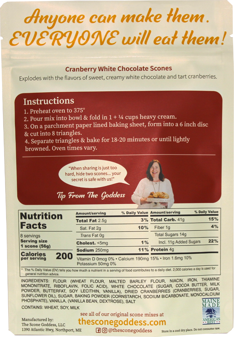 Cranberry White Chocolate Premium Scone Mix