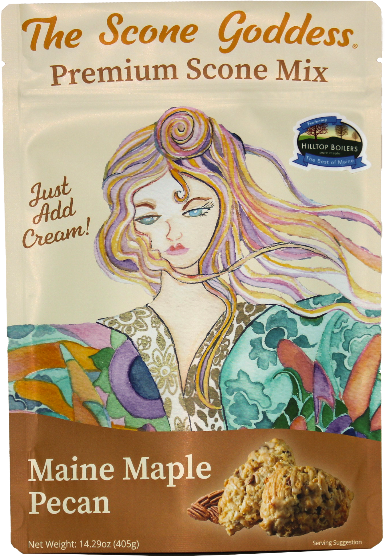 Maine Maple Pecan Premium Scone Mix Featuring Hilltop Boilers Pure Maple Sugar