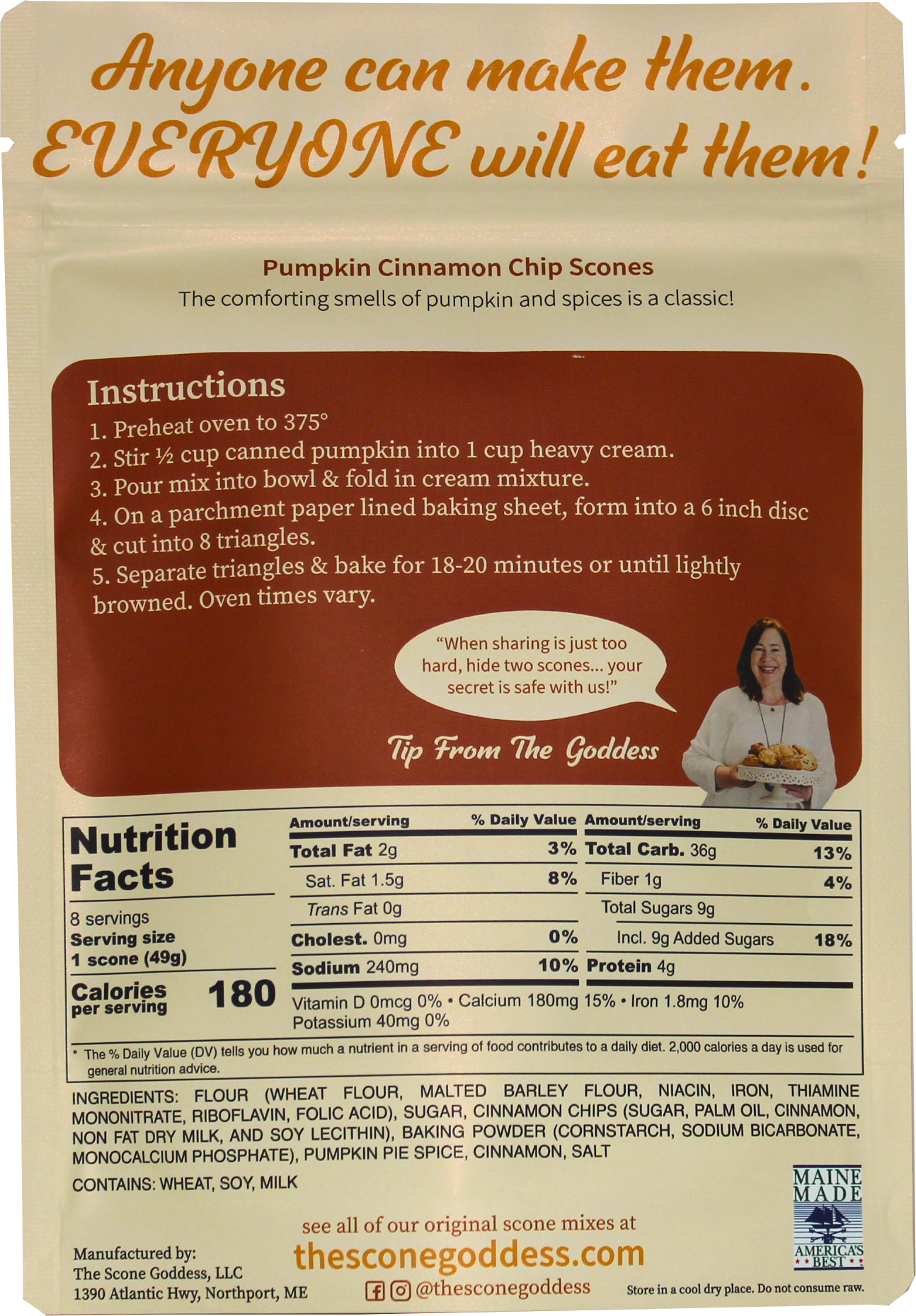 Pumpkin Cinnamon Chip Premium Scone Mix