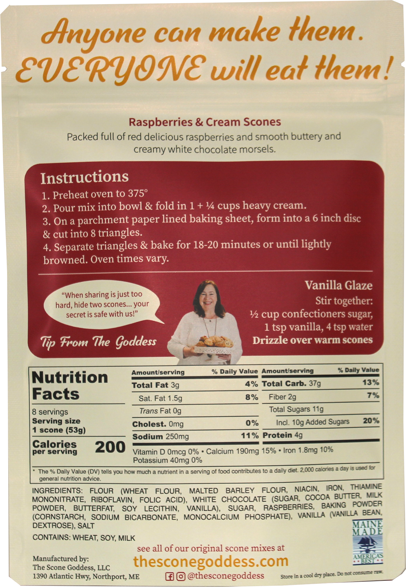 Raspberries & Cream Premium Scone Mix- NEW PRICE