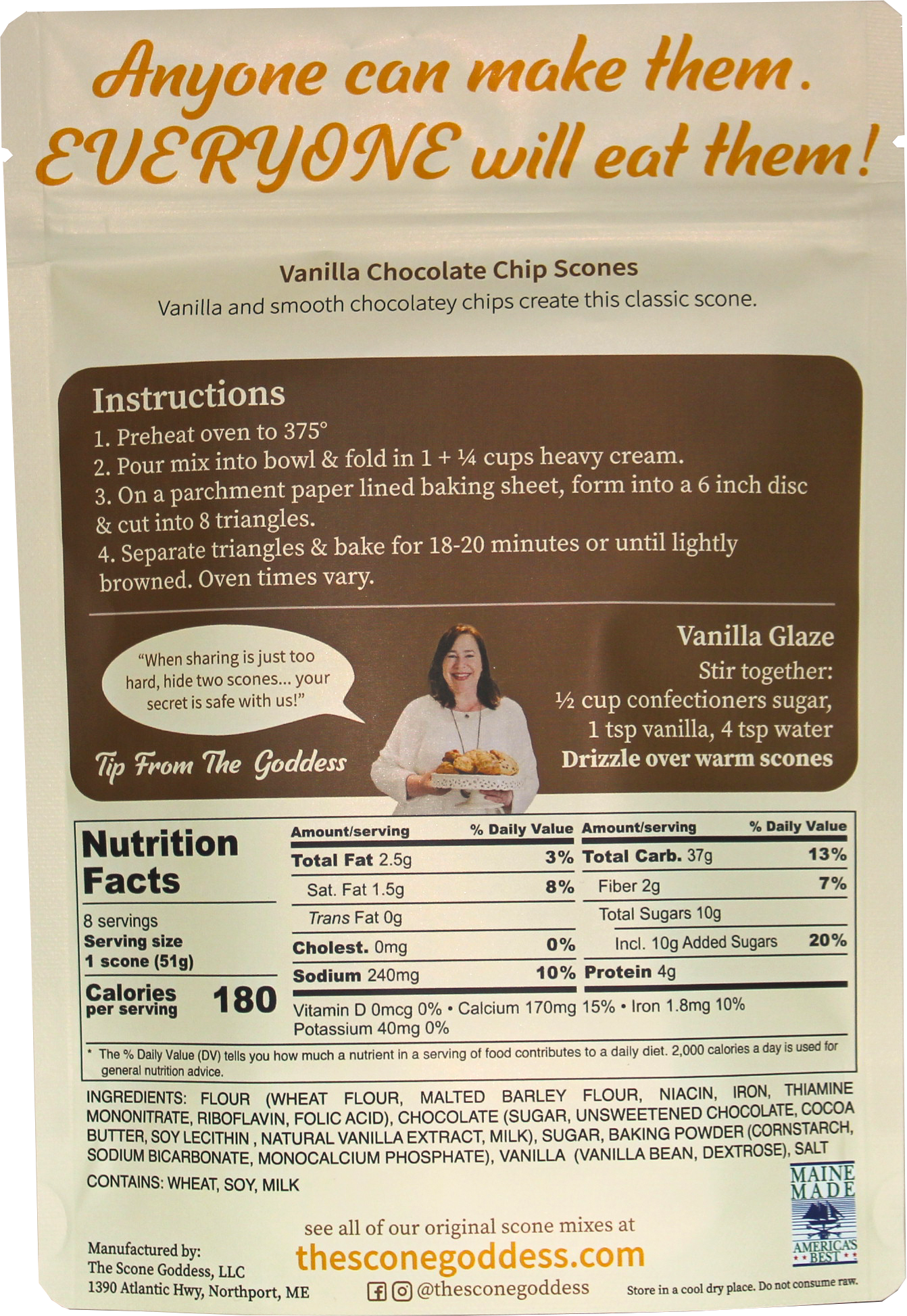 Vanilla Chocolate Chip Premium Scone Mix