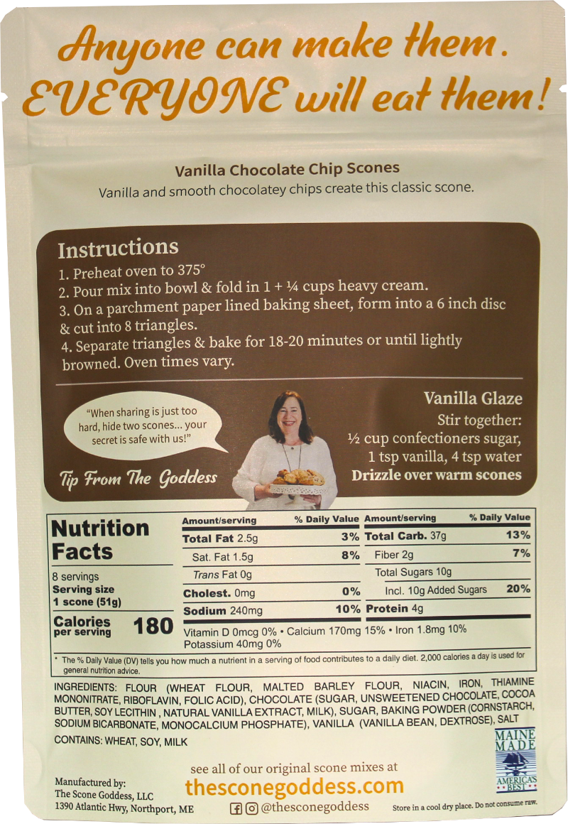 Vanilla Chocolate Chip Premium Scone Mix