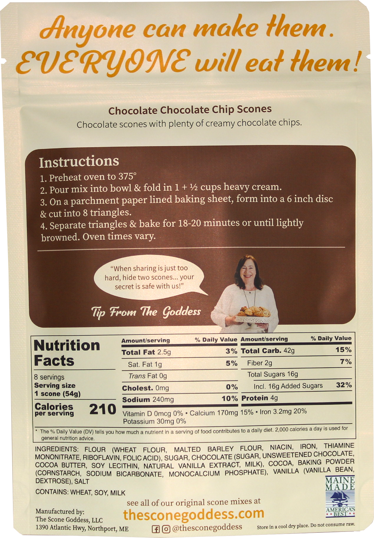 [Wholesale] Case of 6x Chocolate Chocolate Chip Premium Scone Mix