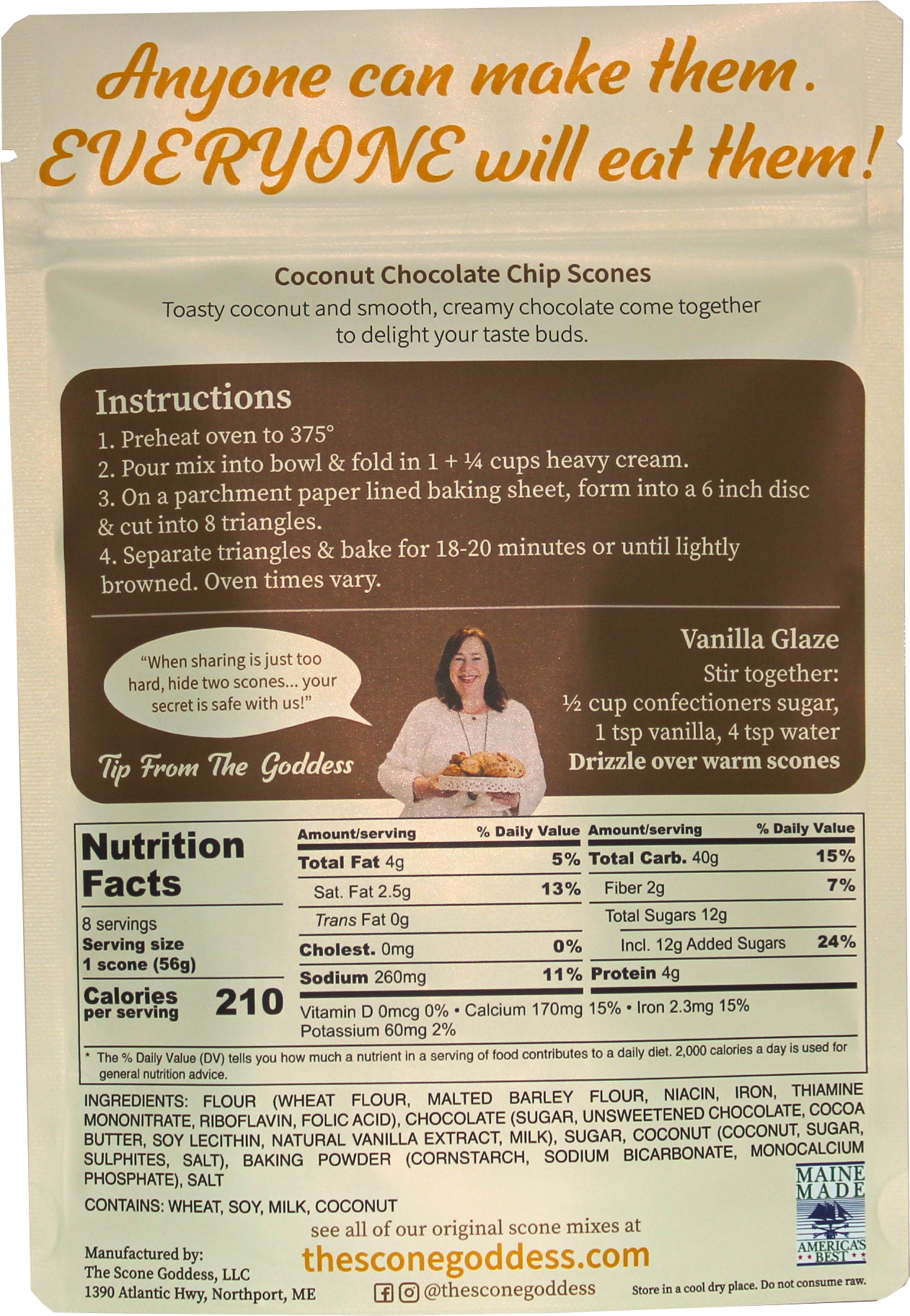 [Wholesale] Case of 6x Coconut Chocolate Chip Premium Scone Mix