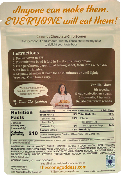 [Wholesale] Case of 6x Coconut Chocolate Chip Premium Scone Mix