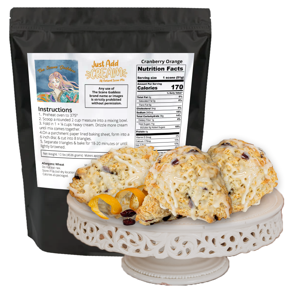 Just Add Cream - Cranberry Orange Premium Scone Mix - 10lbs