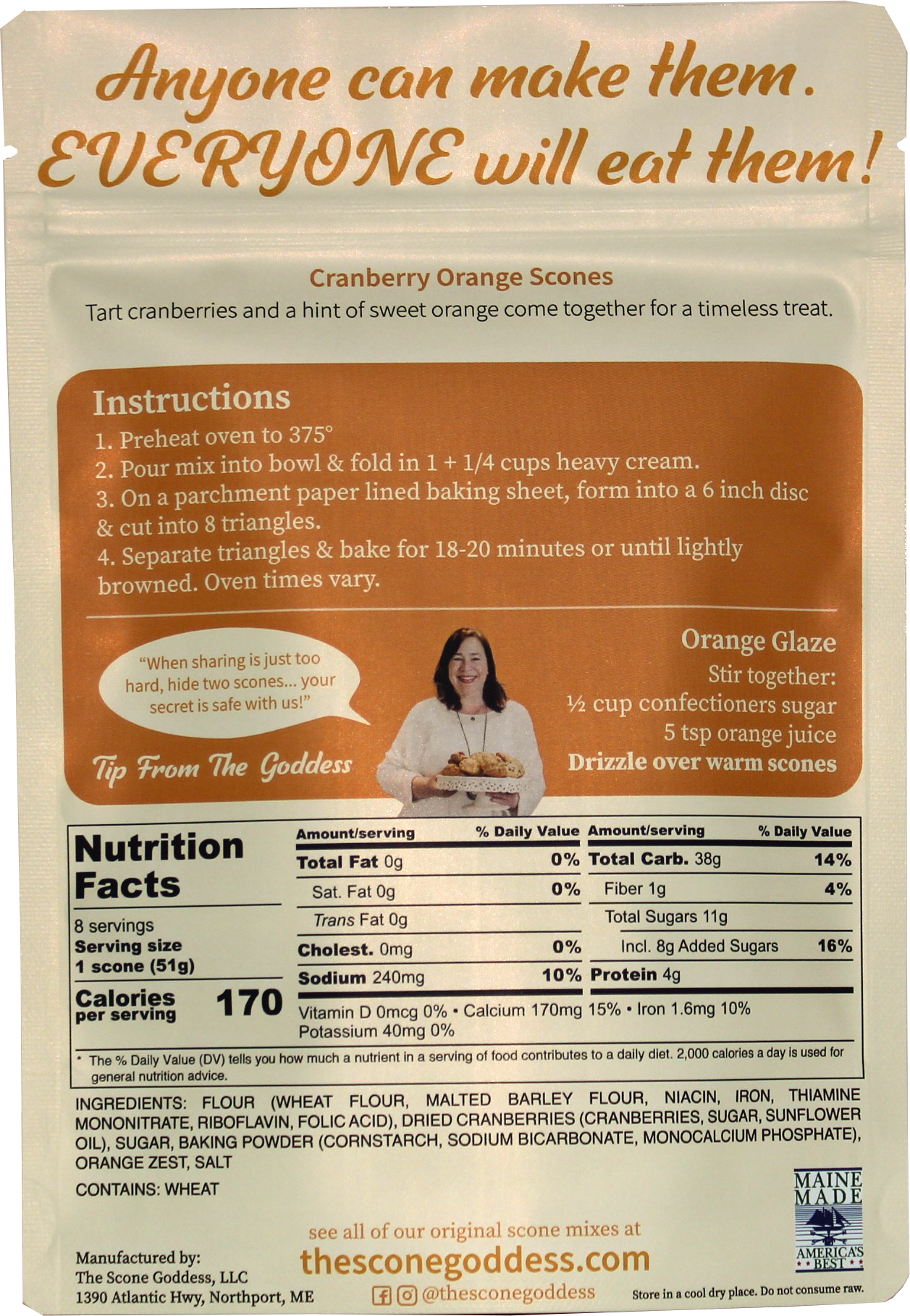 [Wholesale] Case of 6x Cranberry Orange Premium Scone Mix