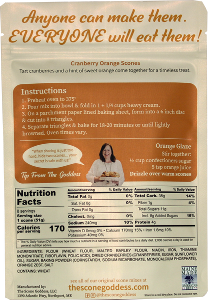 [Wholesale] Case of 6x Cranberry Orange Premium Scone Mix