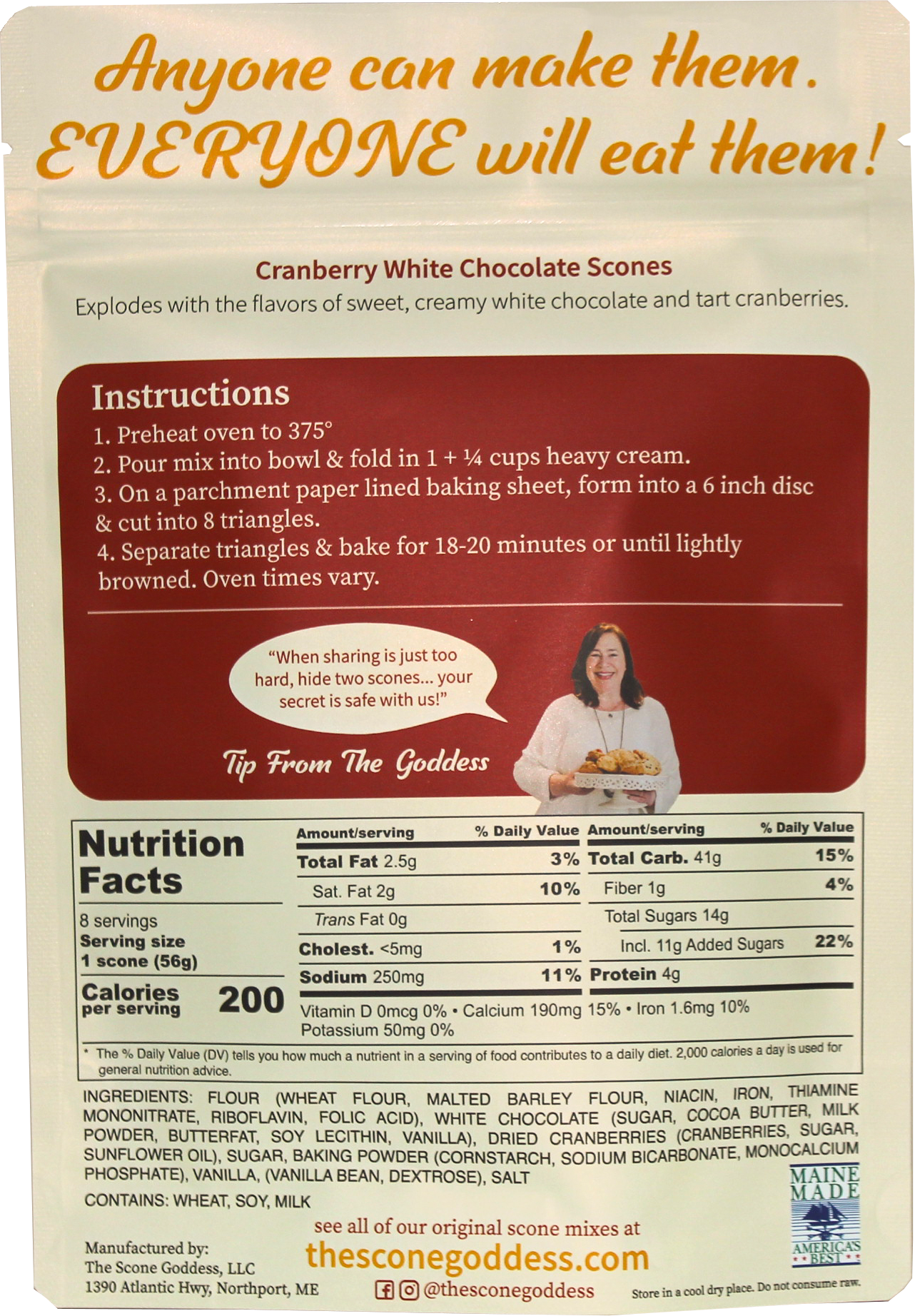 [Wholesale] Case of 6x Cranberry White Chocolate Premium Scone Mix