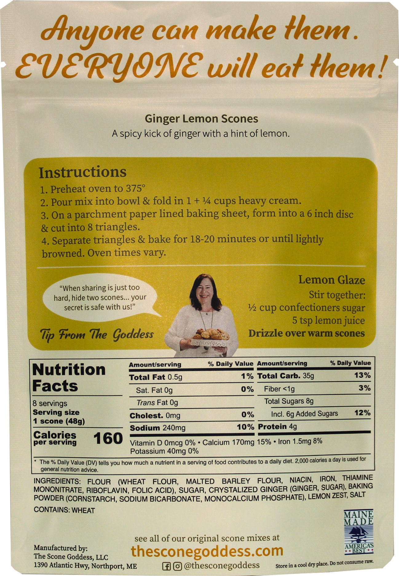 [Wholesale] Case of 6x Ginger Lemon Premium Scone Mix