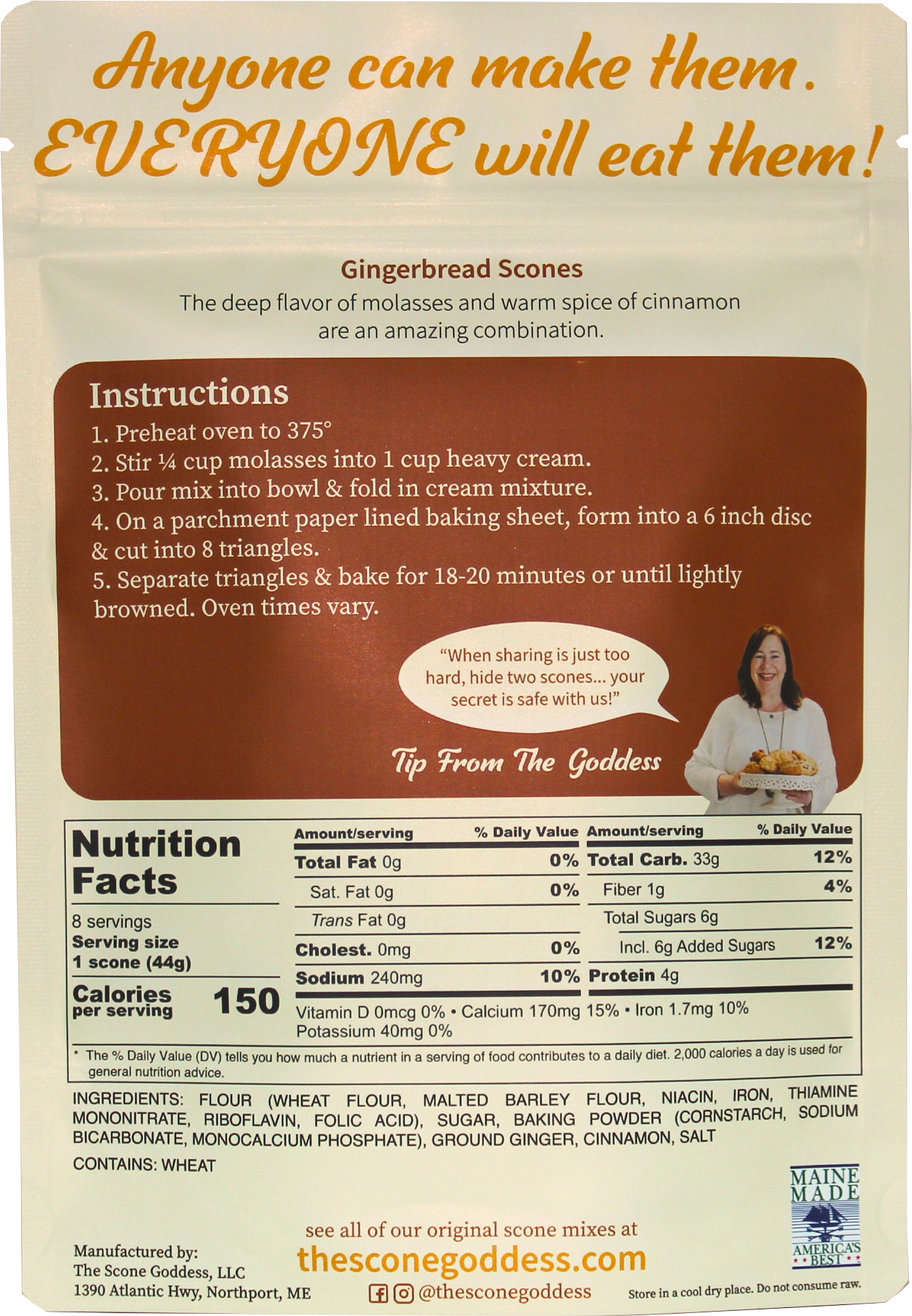 [Wholesale] Case of 6x Gingerbread Premium Scone Mix