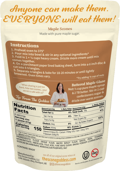 [Wholesale] Case of 6x New England Maple Premium Scone Mix