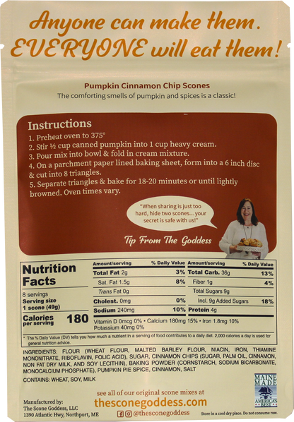 Pumpkin Cinnamon Chip Premium Scone Mix