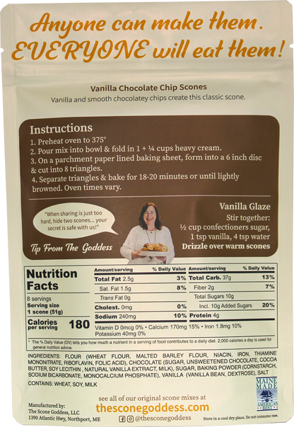 [Wholesale] Case of 6x Vanilla Chocolate Chip Premium Scone Mix