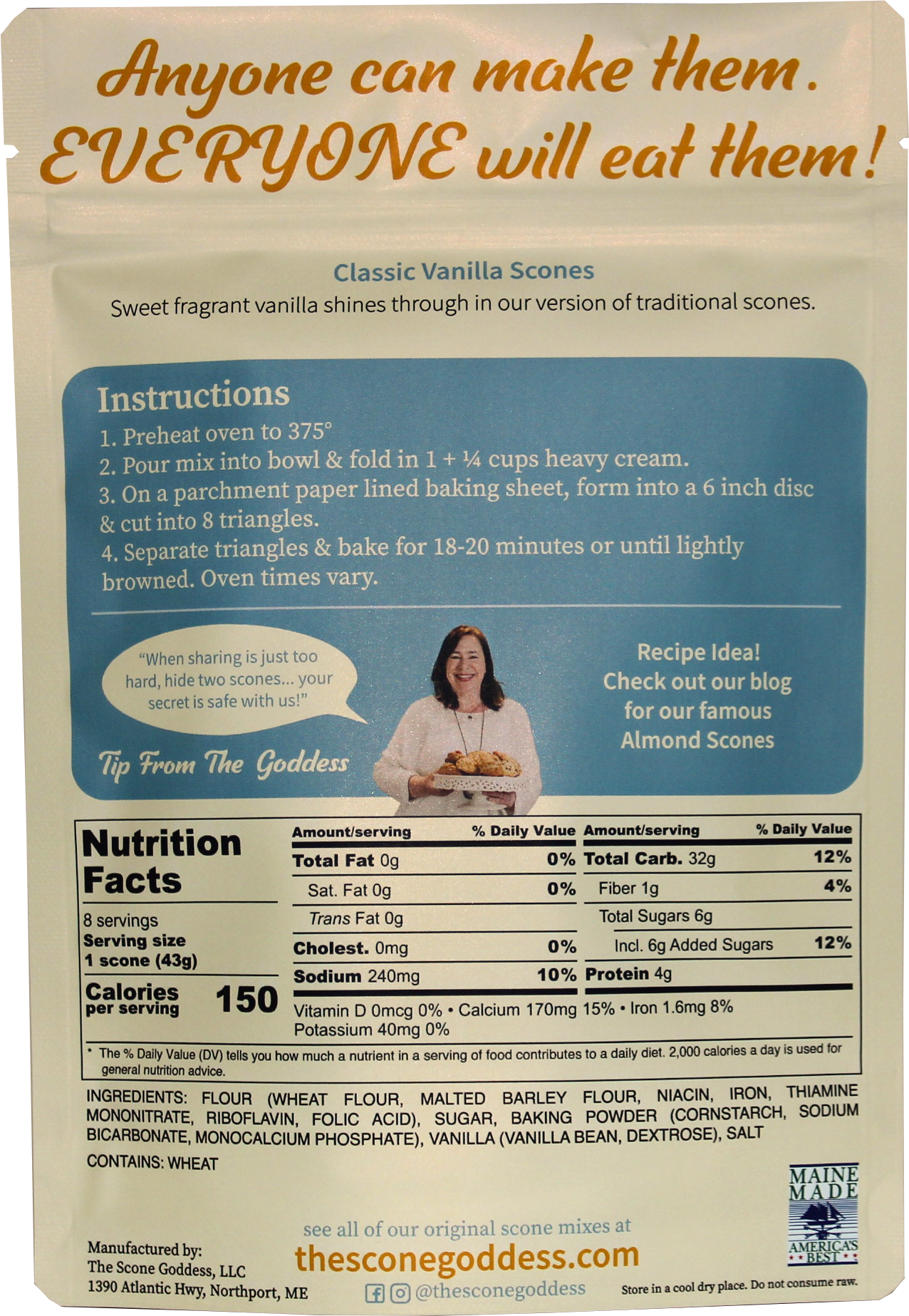 [Wholesale] Case of 6x Classic Vanilla Premium Scone Mix