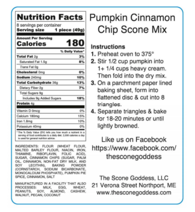 Pumpkin Cinnamon Chip Premium Scone Mix-