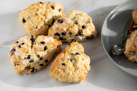 Fresh wild Maine blueberry scones made from The Scone Goddess premium scone mix